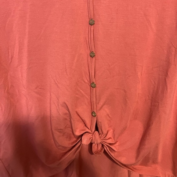 Matilda Jane Blouse Women’s Sz M Pink Button Tie Front Short Sleeves Casual Soft - Picture 2 of 5